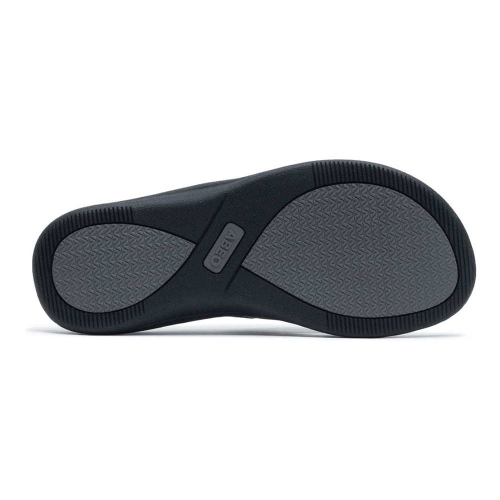 ABEO Black Women's Leather Maddie Flip-Flops - Picture 6 of 12